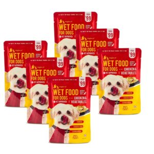 Wiggles Wet Food for Dogs and Puppies Pack of 6 (150g x 6)